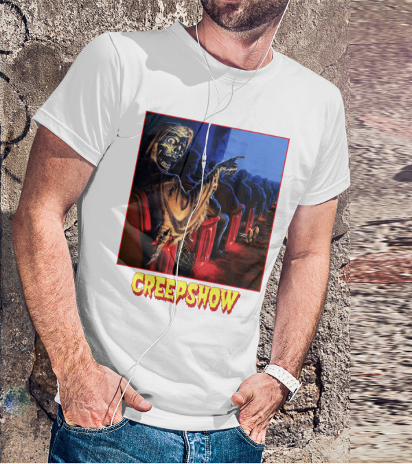 Creepshow Skeleton Ushers Menacing Audience In Theater Scene T-Shirt