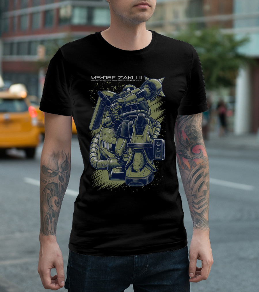 MS-06F Zaku II Principality Of Zeon Mass Production Mobile Suit T-Shirt