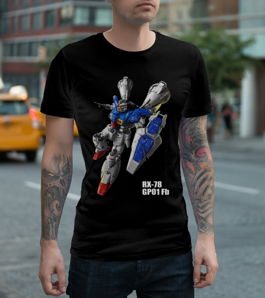 RX-78 GP01Fb Mobile Suit in Dynamic Action Pose T-Shirt