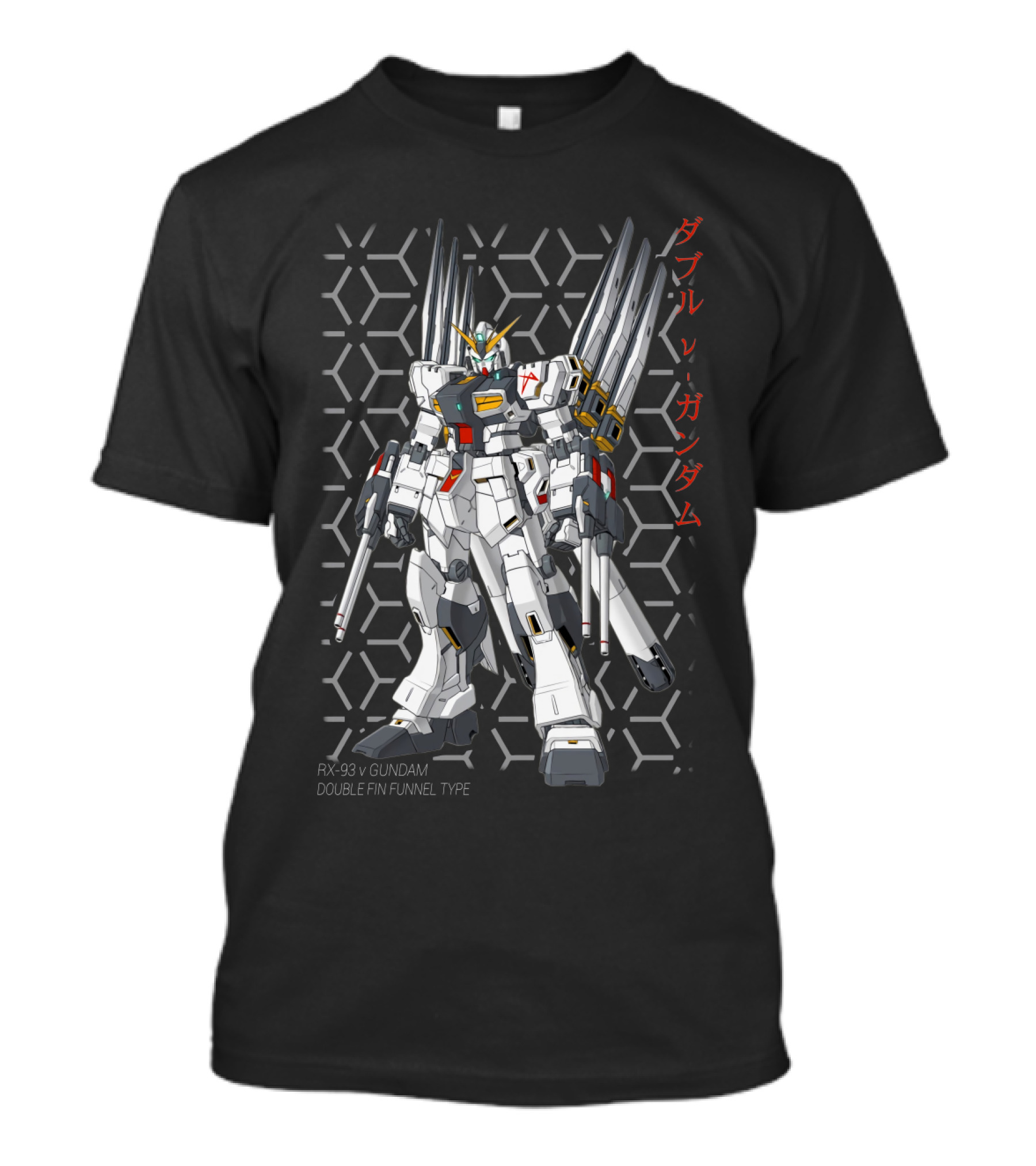RX 93 V Gundam Double Fin Funnel Type T-Shirt