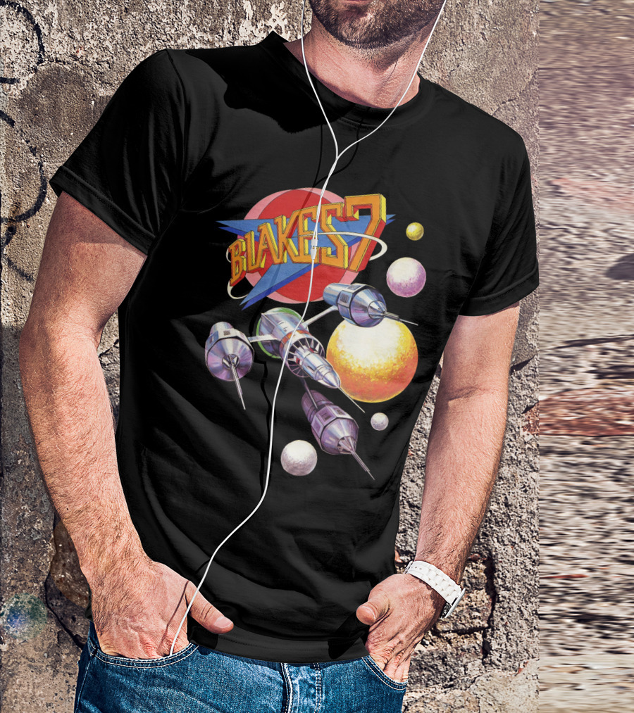 Blake's 7 Annual Retro Sci-Fi Spaceship And Planets T-Shirt