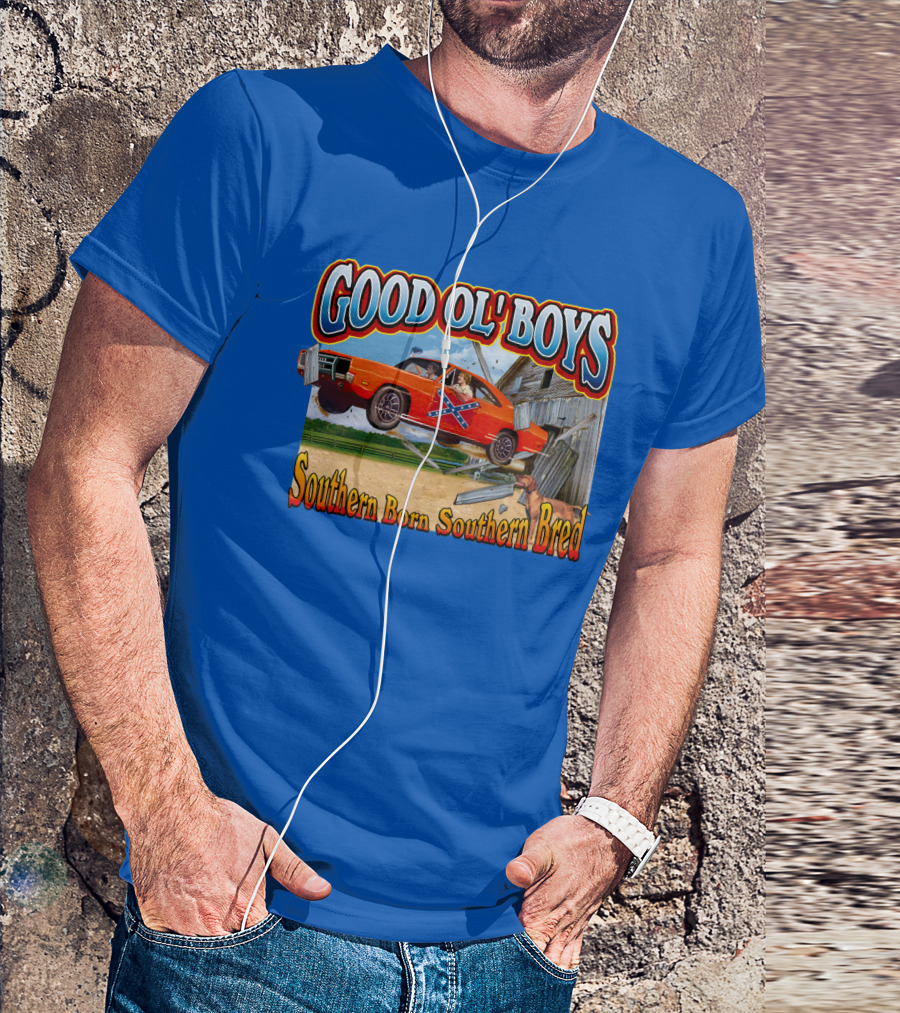 Good Ol' Boys Southern Born Southern Bred Dukes Of Hazzard Car Jump Scene T-Shirt