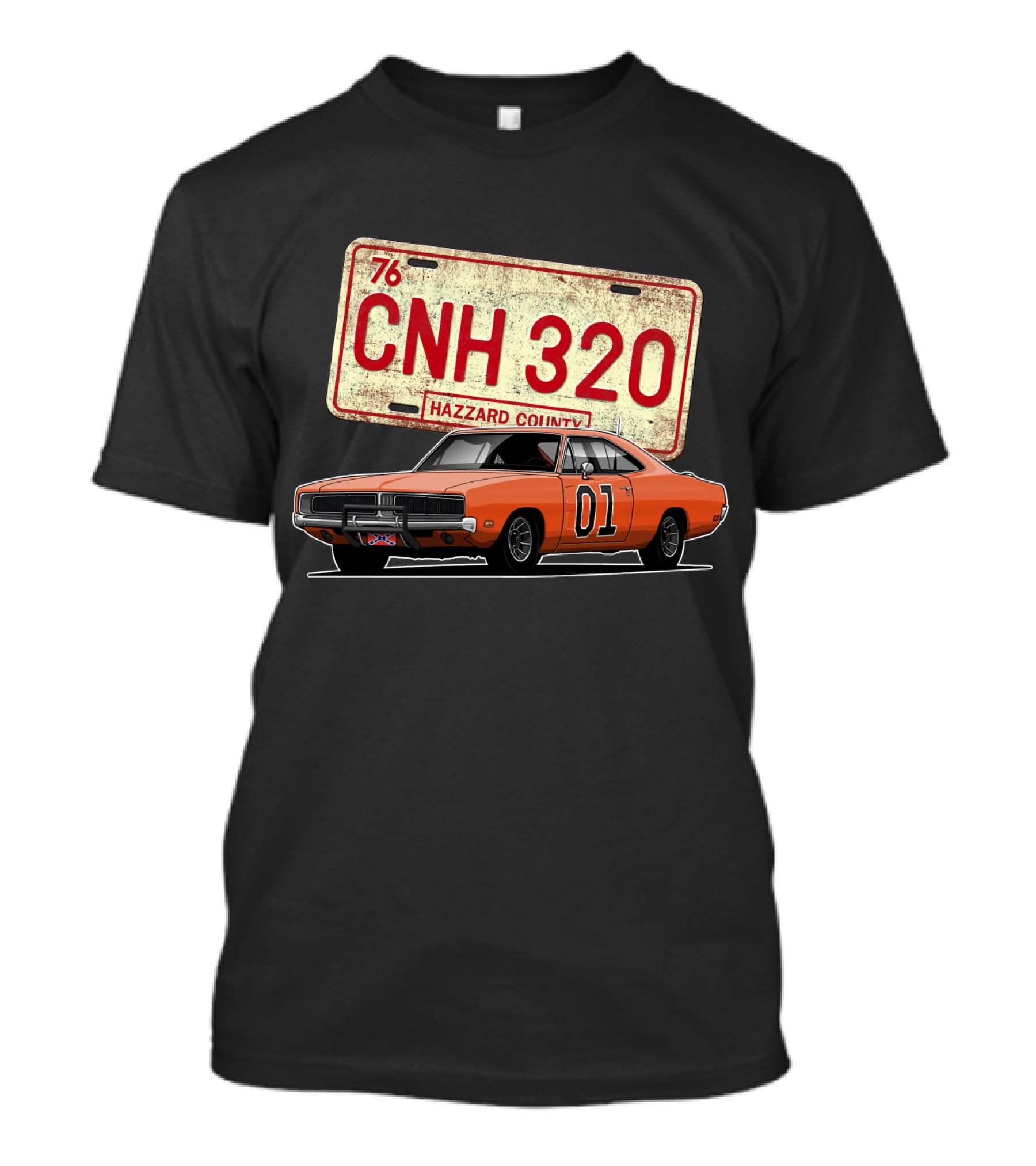 Duke Of Hazzard '76 CNH 320 Hazzard County 01 Car License Plate T-Shirt
