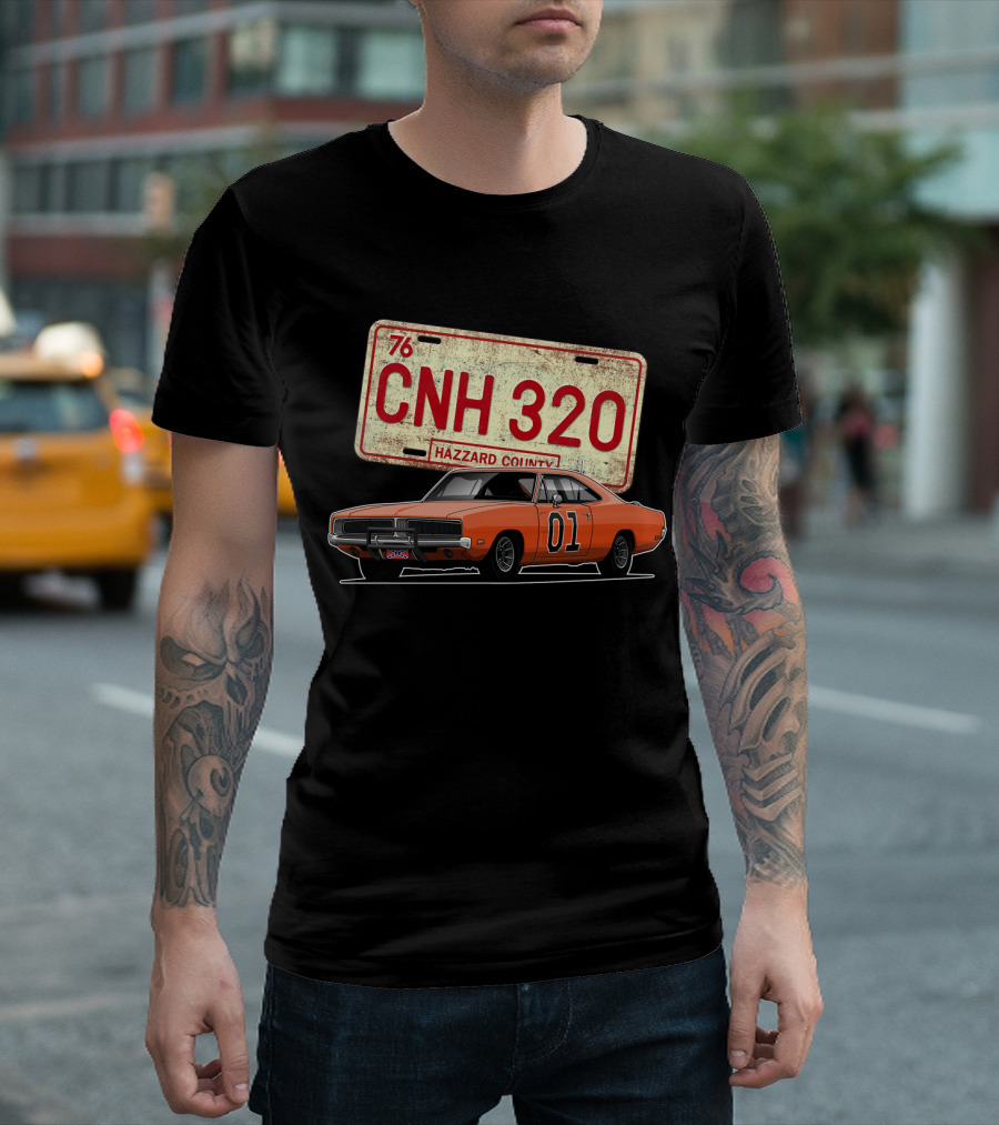 Duke of Hazzard '76 CNH 320 Hazzard County 01 Car License Plate T-Shirt