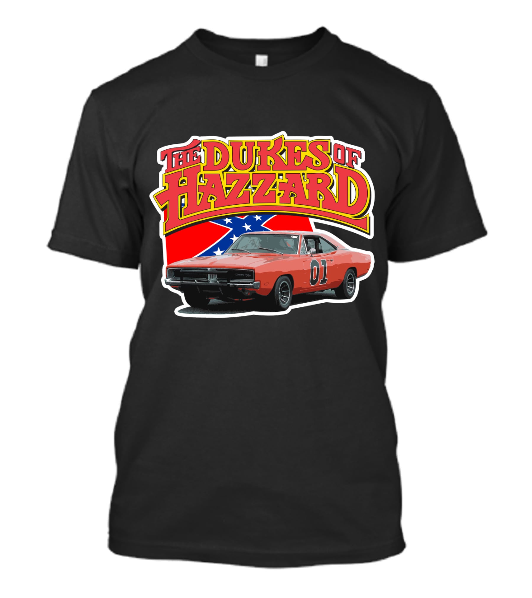 The Dukes Of Hazzard General Lee Car With Confederate Flag T-Shirt