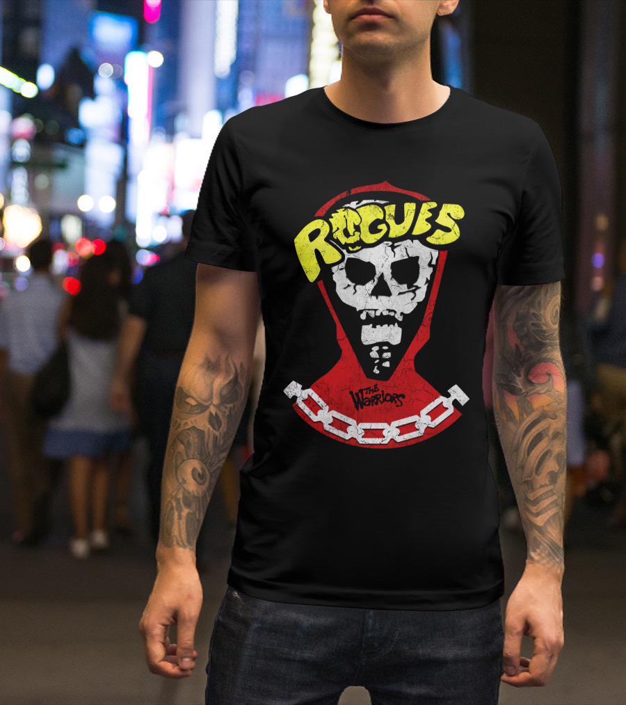 Rogues Skull Mask With Chain And The Warriors T-Shirt