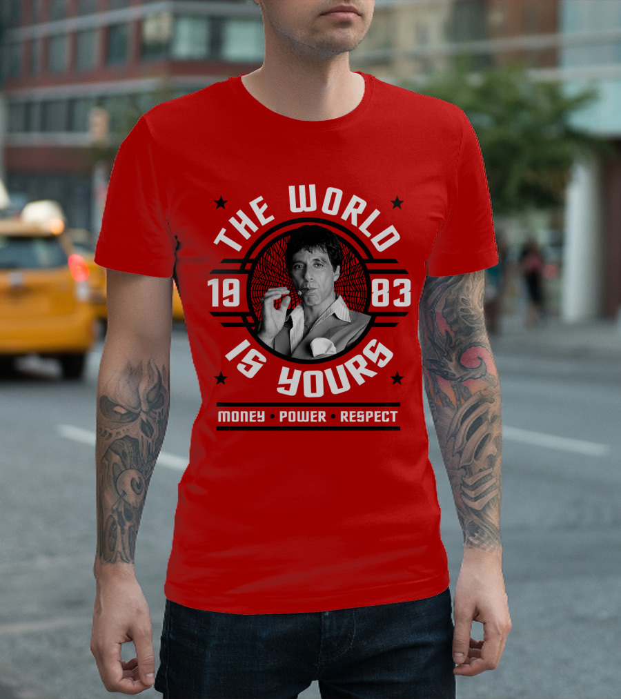 Scarface The World Is Yours 1983 Money Power Respect T-Shirt