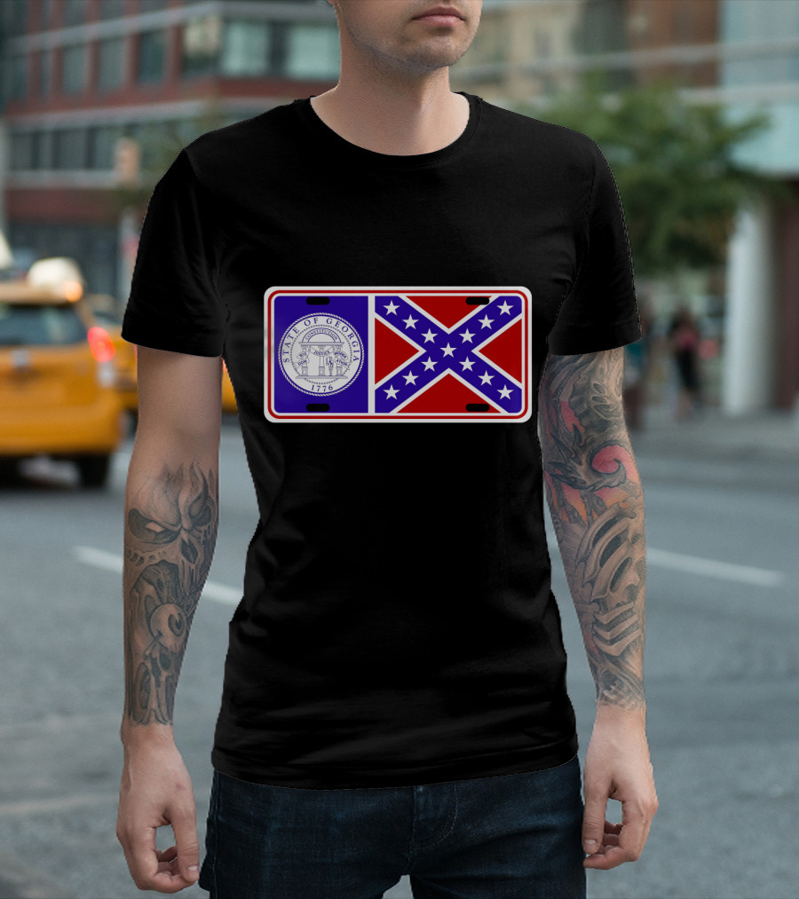 Smokey And The Bandit Georgia State Confederate Flag License Plate 1776 T-Shirt
