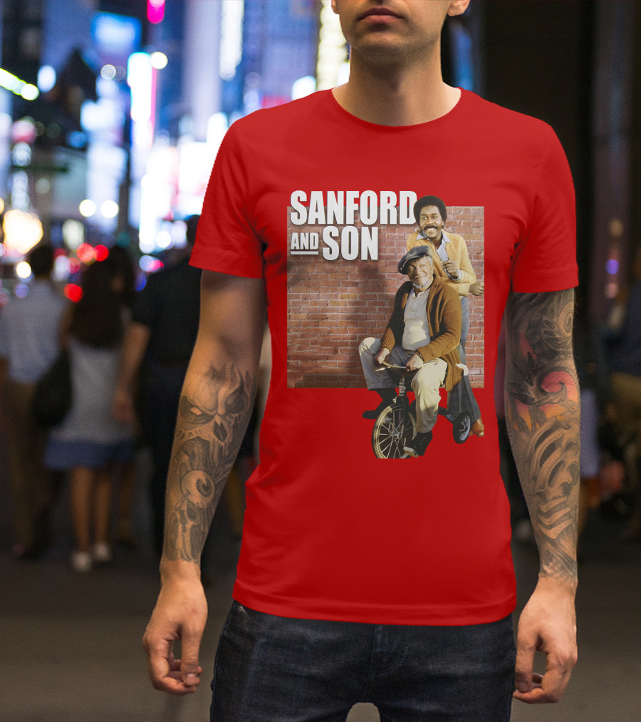 Sanford And Son Red Brick Wall Background T-Shirt