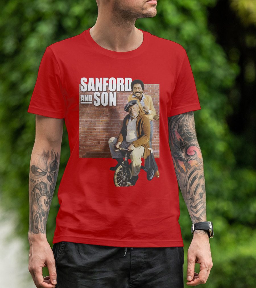 Sanford And Son Red Brick Wall Background T-Shirt