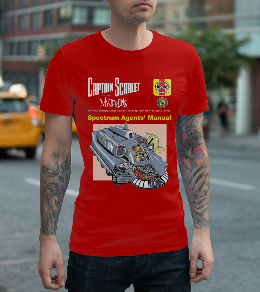 Captain Scarlet and the Mysterons Spectrum Agents' Manual SPV Haynes Cloudbase Spectrum World Security Vehicles T-Shirt