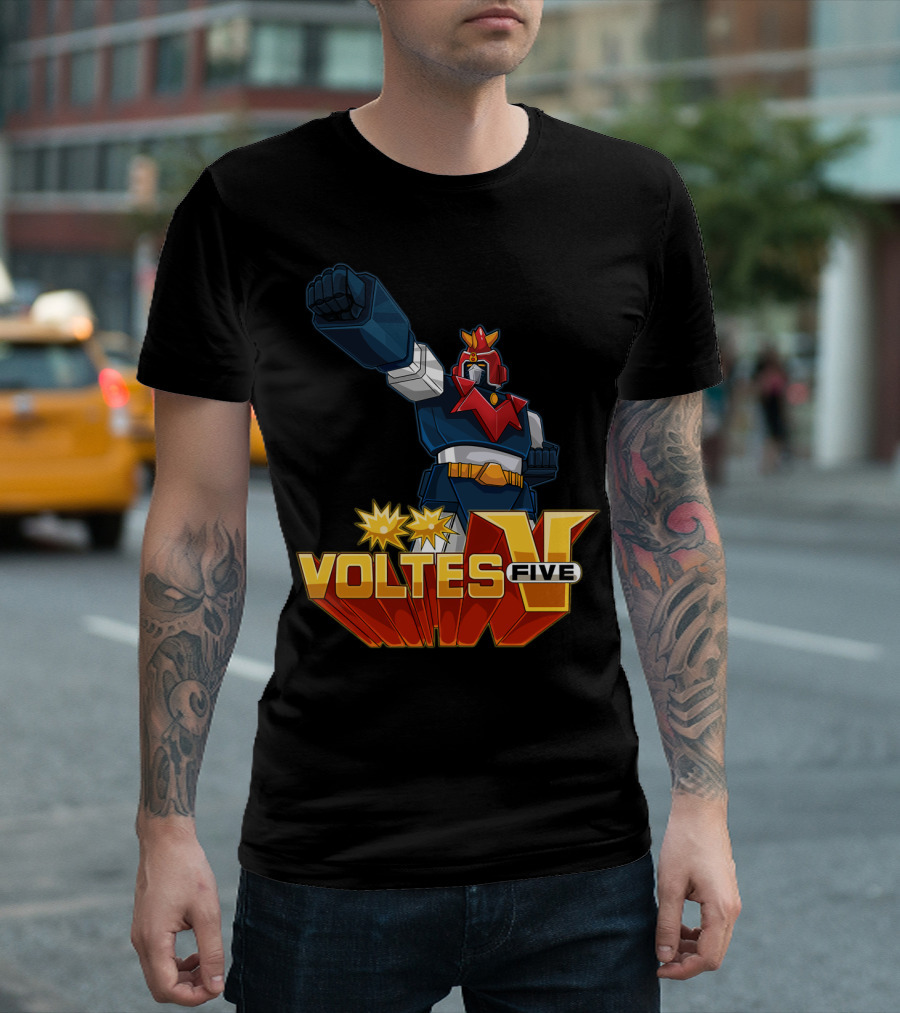 Voltes Five Robot Iconic Anime Character Fist Power Action T-Shirt