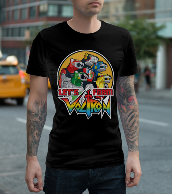 Let’s Form Voltron Lions Retro Iconic Team Assembly T-Shirt