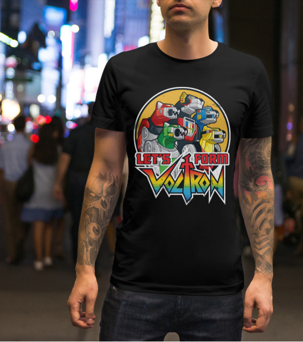 Let’s Form Voltron Lions Retro Iconic Team Assembly T-Shirt