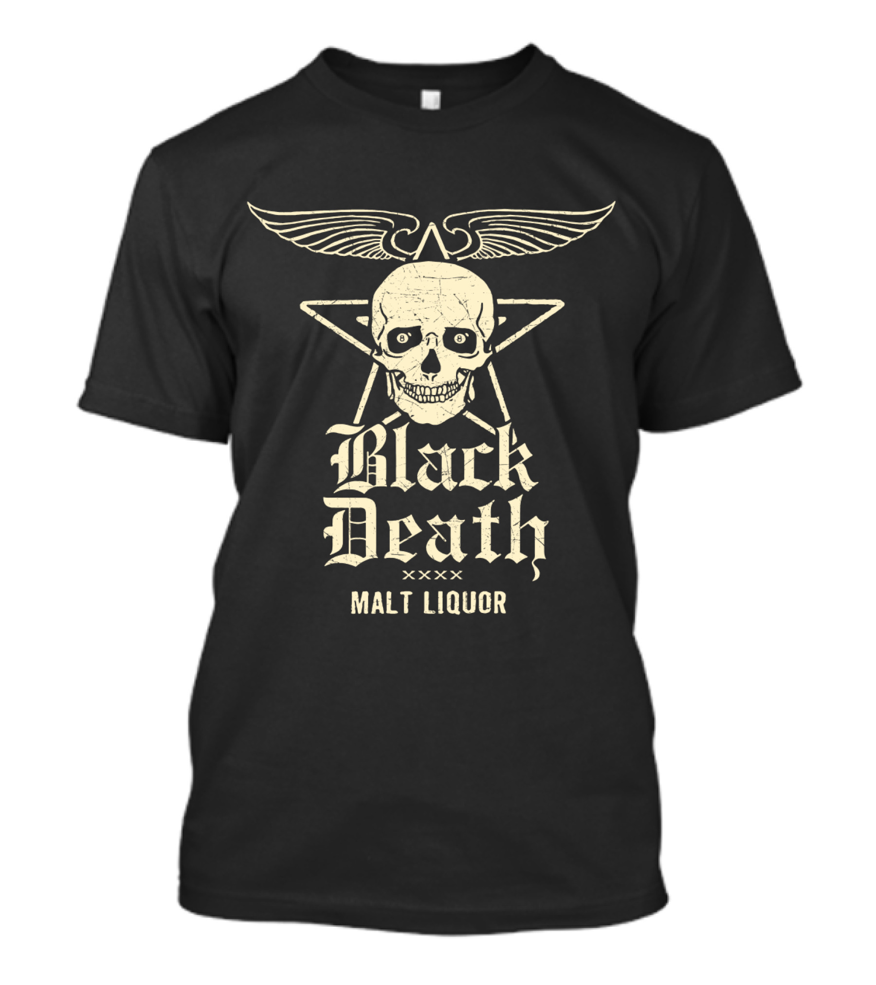 Black Death Malt Liquor Skull Wings T-Shirt