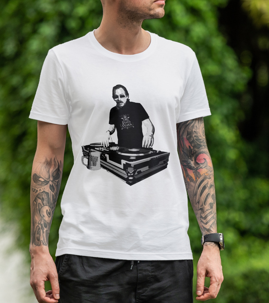 DJ Fever Black Death Coffee Turntable Maven T-Shirt