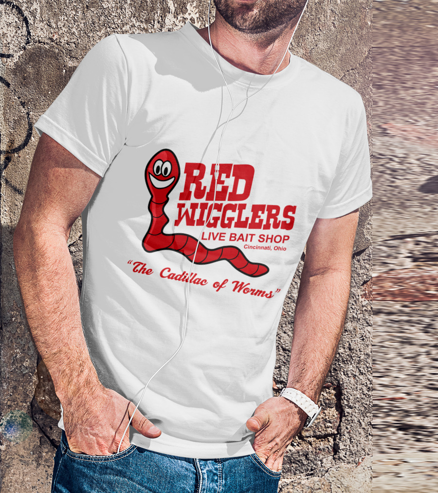 WKRP In Cincinnati Red Wigglers Live Bait Shop The Cadillac Of Worms T-Shirt