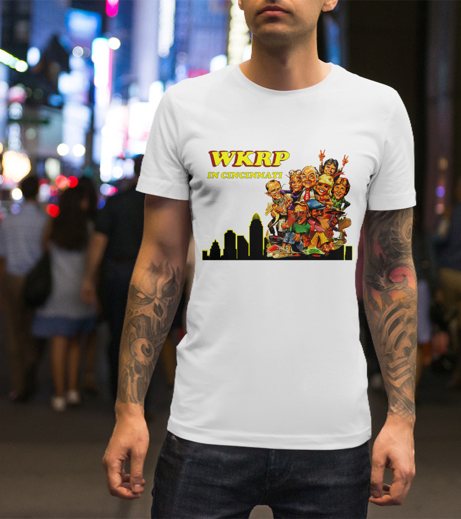 WKRP In Cincinnati Characters And Skyline T-Shirt