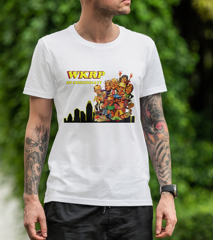 WKRP In Cincinnati Characters And Skyline T-Shirt
