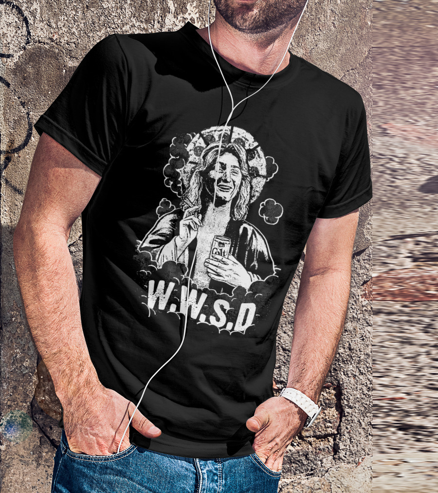 Fast Times WWSD Spicoli With Malt Can And Halo T-Shirt
