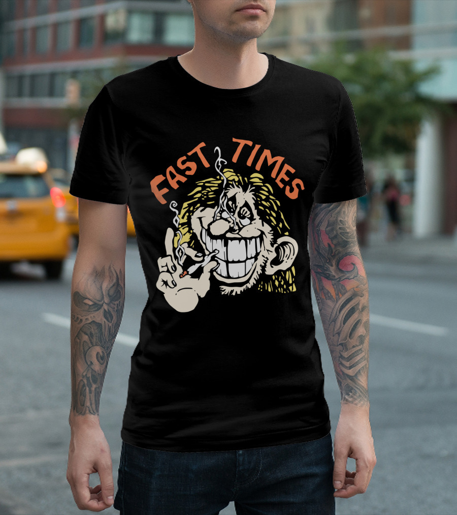Fast Times Cheech and Chong Style Smoking Cartoon T-Shirt
