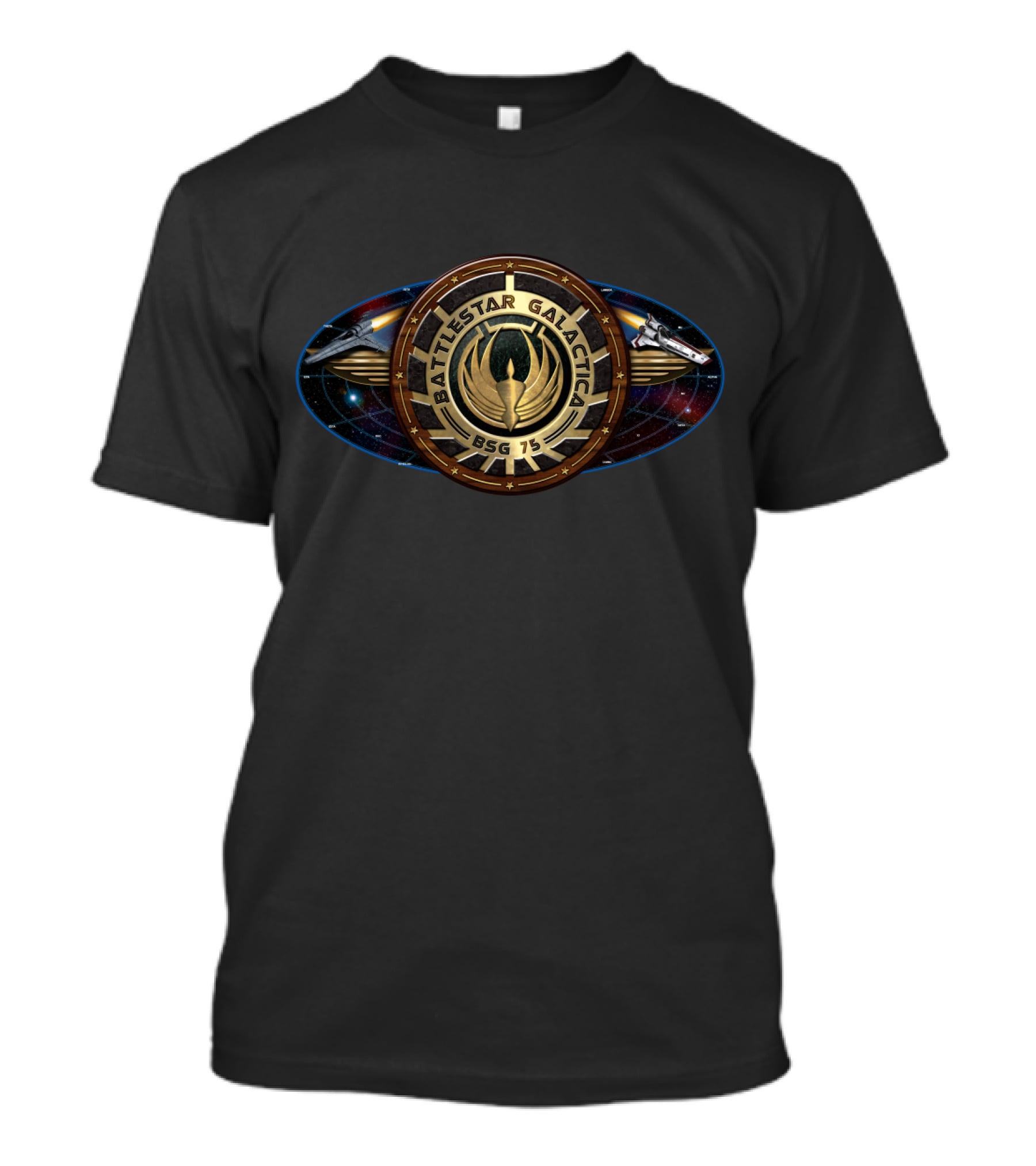 Battlestar Galactica BSG 75 Emblem Badge T-Shirt