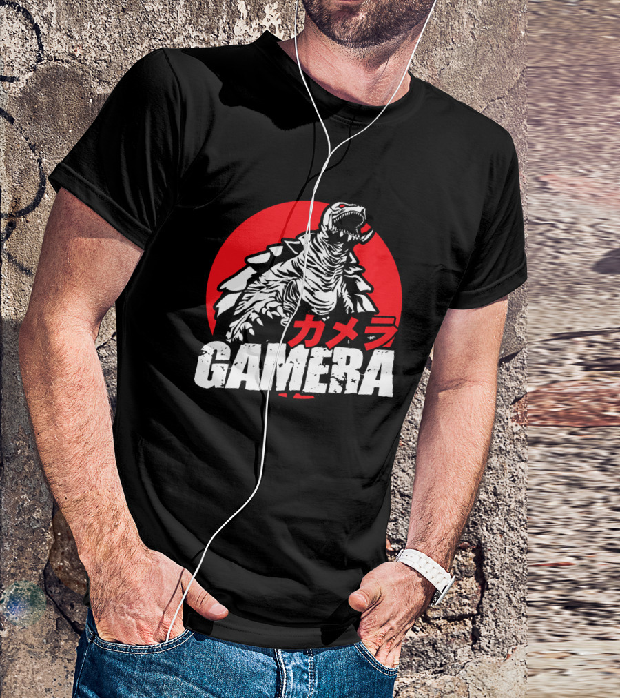 GAMERA Flying Turtle Kaiju Red Circle Background T-Shirt