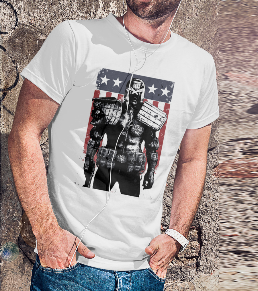 Judge Dredd Judgement Day Stars And Stripes Comic Hero T-Shirt