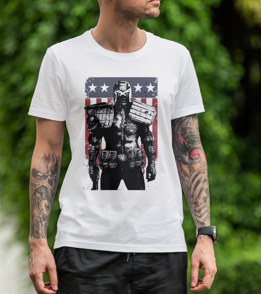 Judge Dredd Judgement Day Stars And Stripes Comic Hero T-Shirt