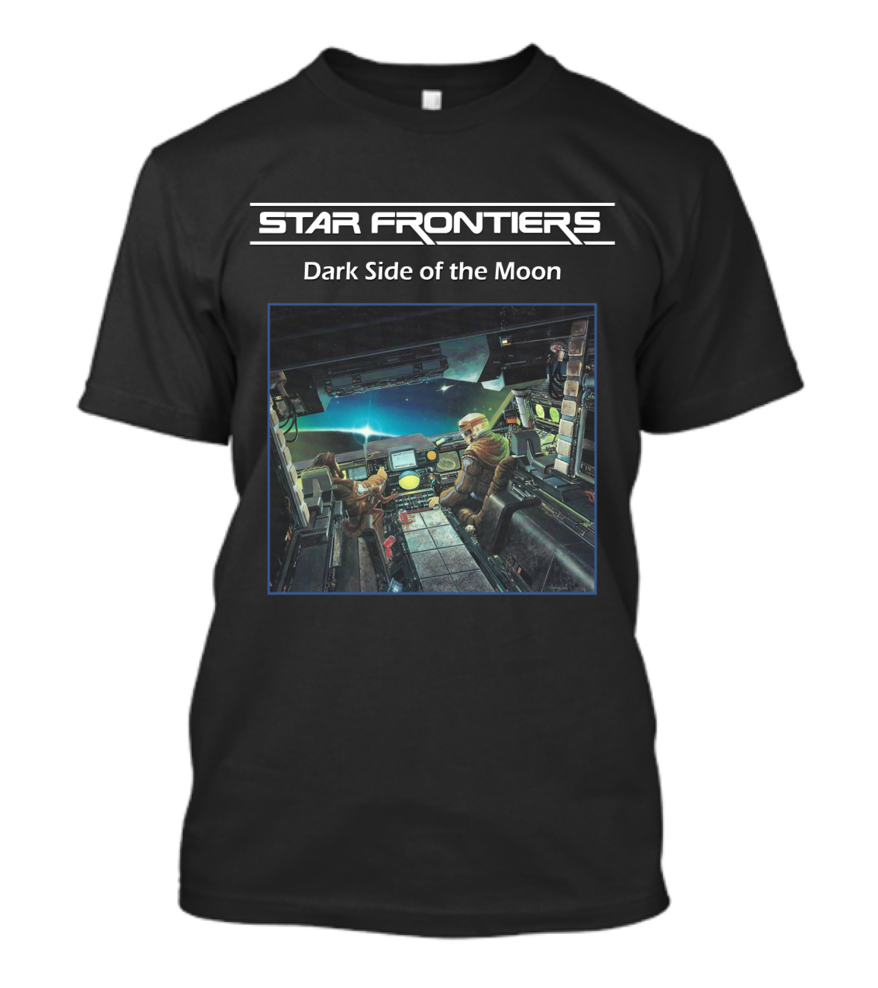 Star Frontiers Dark Side Of The Moon Spaceship Interior Scene T-Shirt