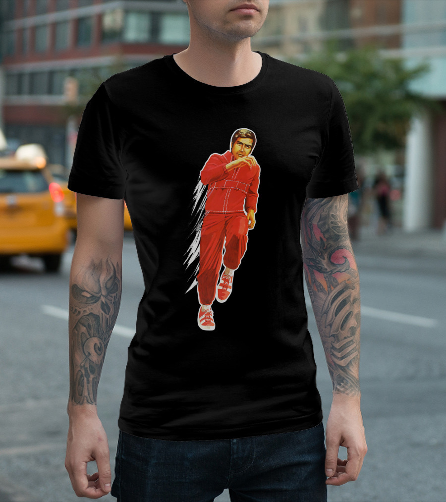 Six Million Dollar Man Running Action Iconic Red Suit T-Shirt