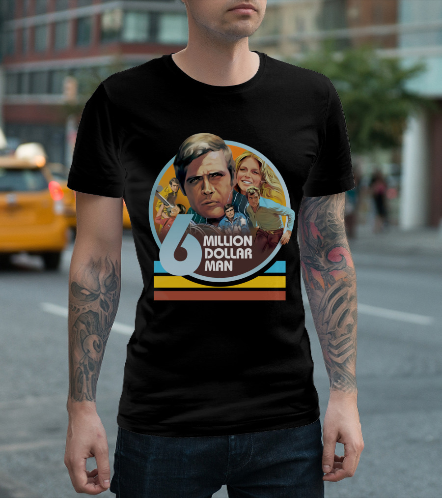 6 Million Dollar Man Retro Action Adventure Iconic Characters T-Shirt