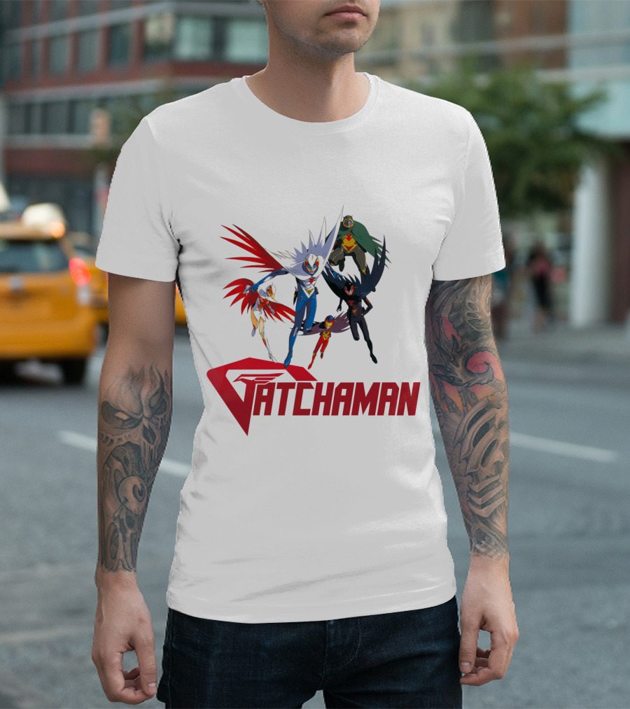 Battle of the Planets Gatchaman Heroic Team Formation T-Shirt