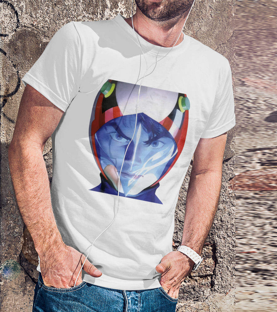 Battle Of The Planets GuideBook Helmet Face Close-Up T-Shirt