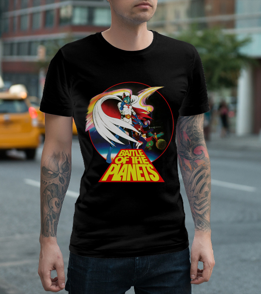 Battle of the Planets 80s G-Force Team Astronauts and Planets T-Shirt