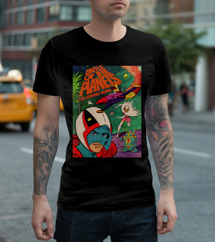 Battle of the Planets Coloring Book Space Adventure Galaxy Team 7 Robot T-Shirt