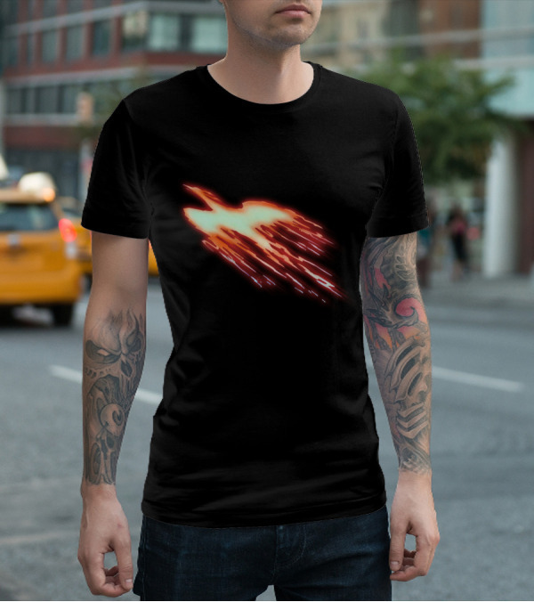 God Phoenix Fiery Bird Soaring With Bright Red And Orange Flames T-Shirt