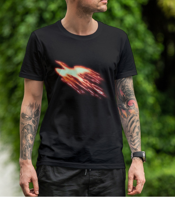 God Phoenix Fiery Bird Soaring With Bright Red And Orange Flames T-Shirt