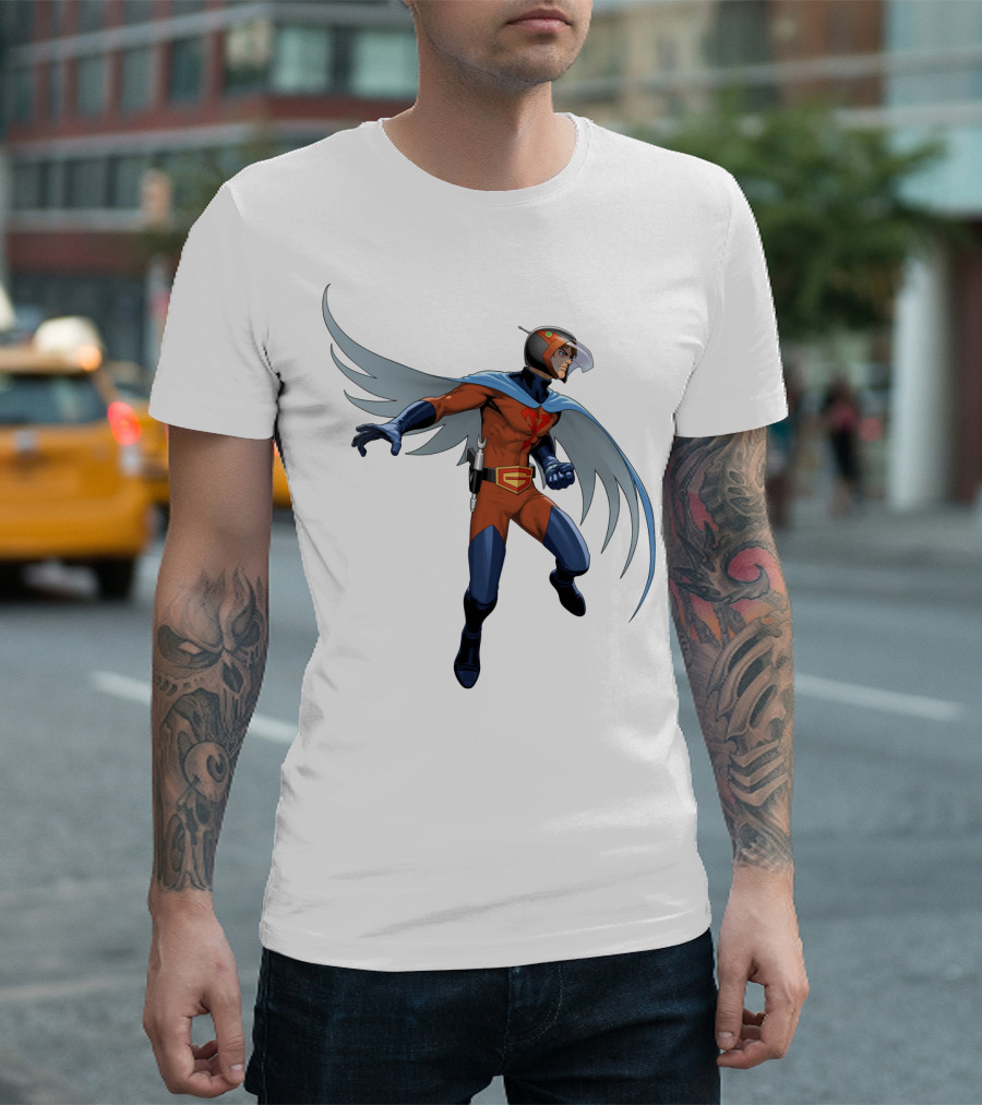 Jason Battle of the Planets G-Force Character with Winged Cape and Helmet T-Shirt