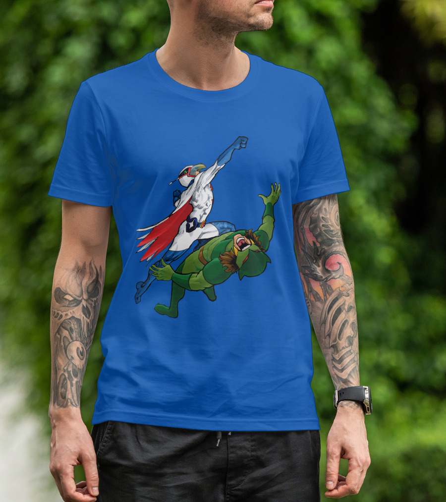 Science Ninja Team Gatchaman Battle Of The Planets Dynamic Heroic Battle Scene T-Shirt