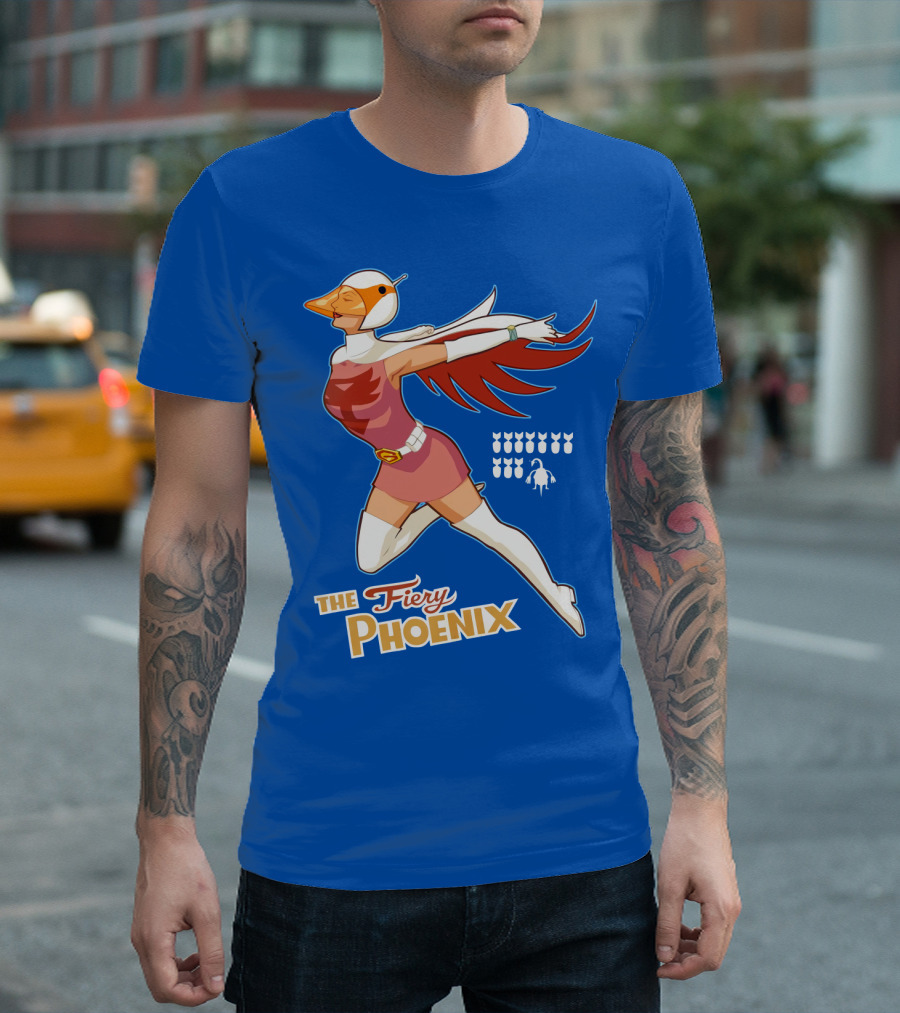 The Fiery Phoenix Winged Hero Vintage Flight T-Shirt