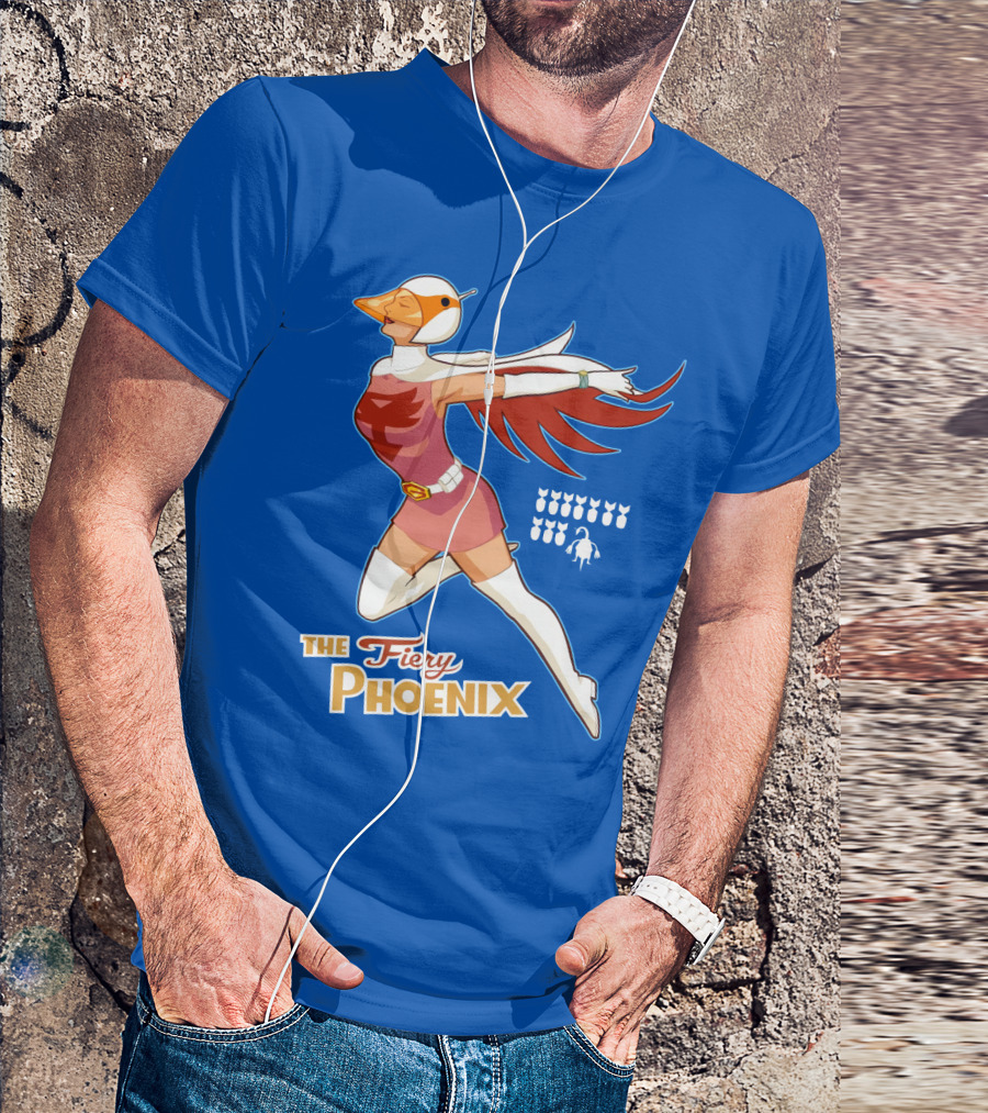 The Fiery Phoenix Winged Hero Vintage Flight T-Shirt