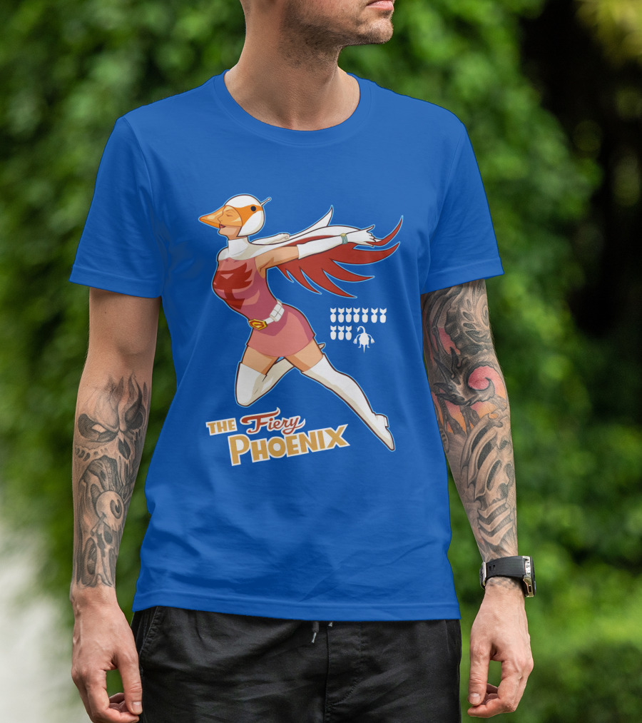 The Fiery Phoenix Winged Hero Vintage Flight T-Shirt