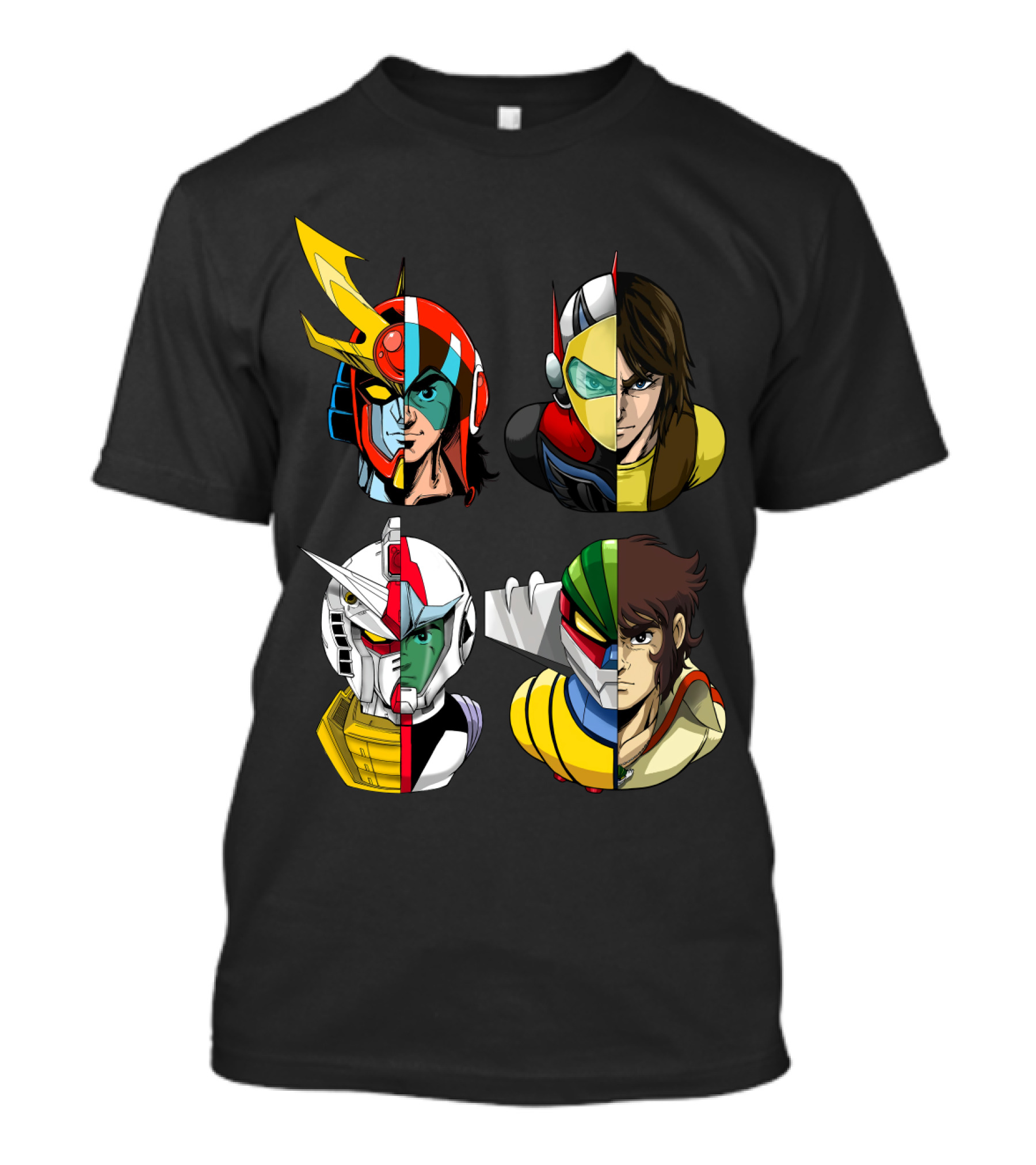 Duke Fleed Jeeg Gundam Daitarn Iconic Mecha Heroes Fusion T-Shirt