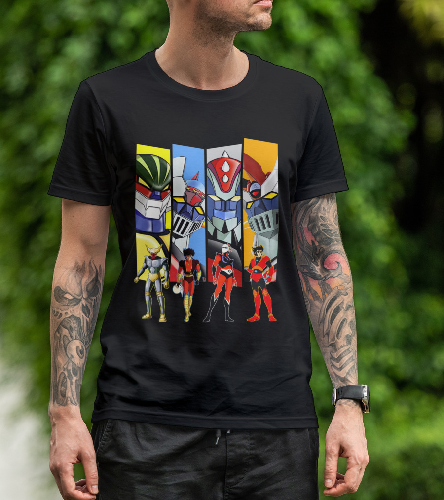 Jeeg Mazinga Mazinger Goldrake Grendizer Robot Heroes Ensemble T-Shirt