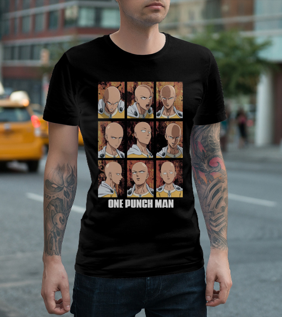 One Punch Man Saitama Nine Expressions T-Shirt