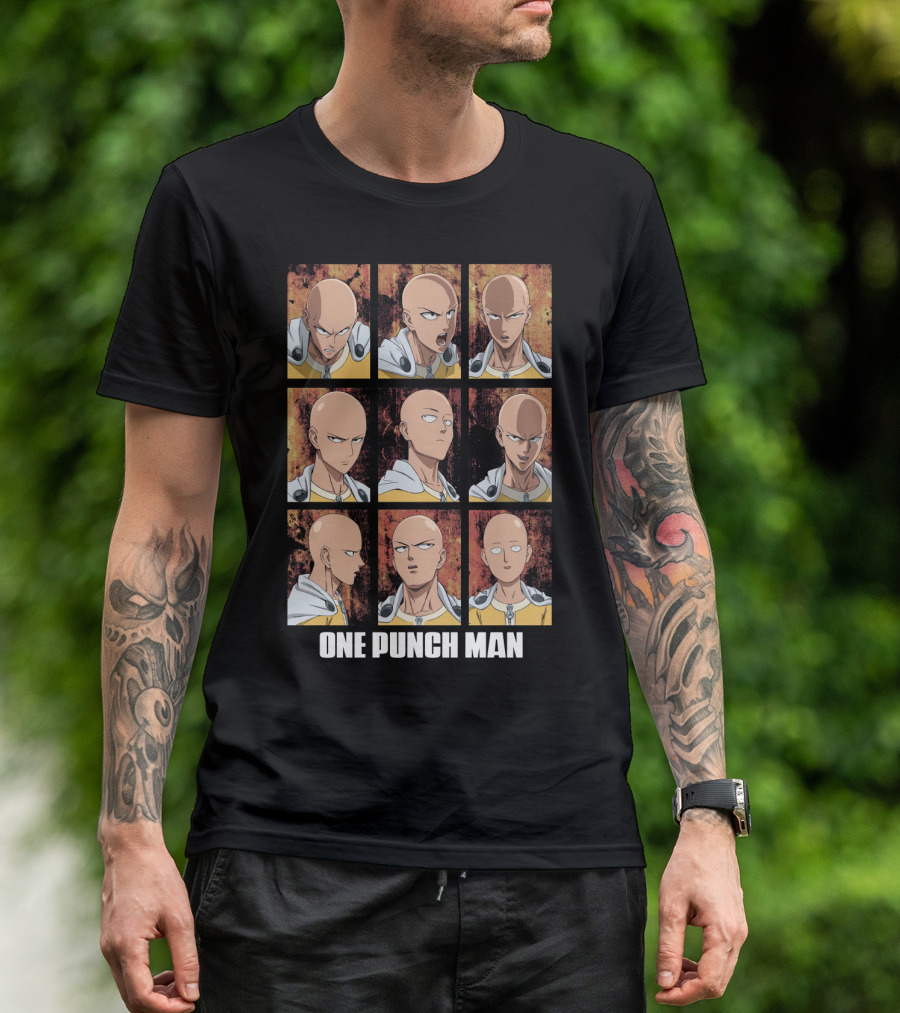 One Punch Man Saitama Nine Expressions T-Shirt