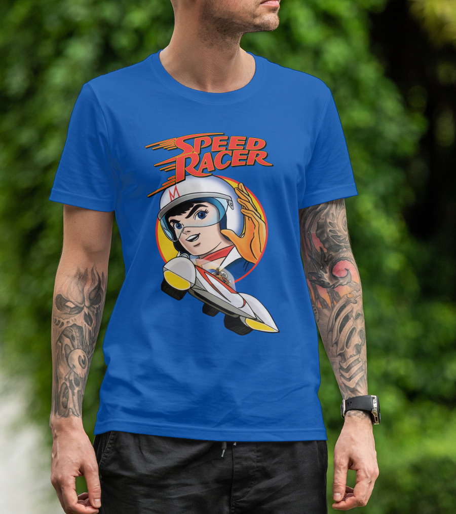 Speed Racer Character With Helmet And Car T-Shirt