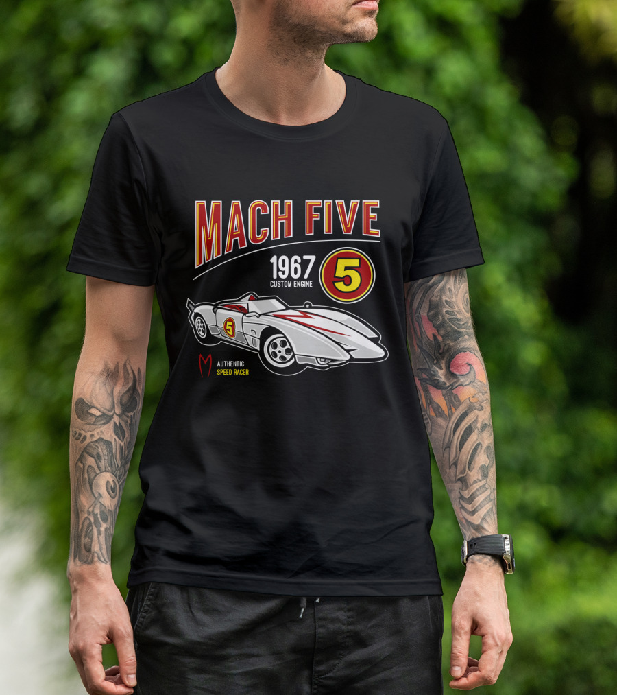 Mach Five 1967 Custom Engine Authentic Speed Racer T-Shirt