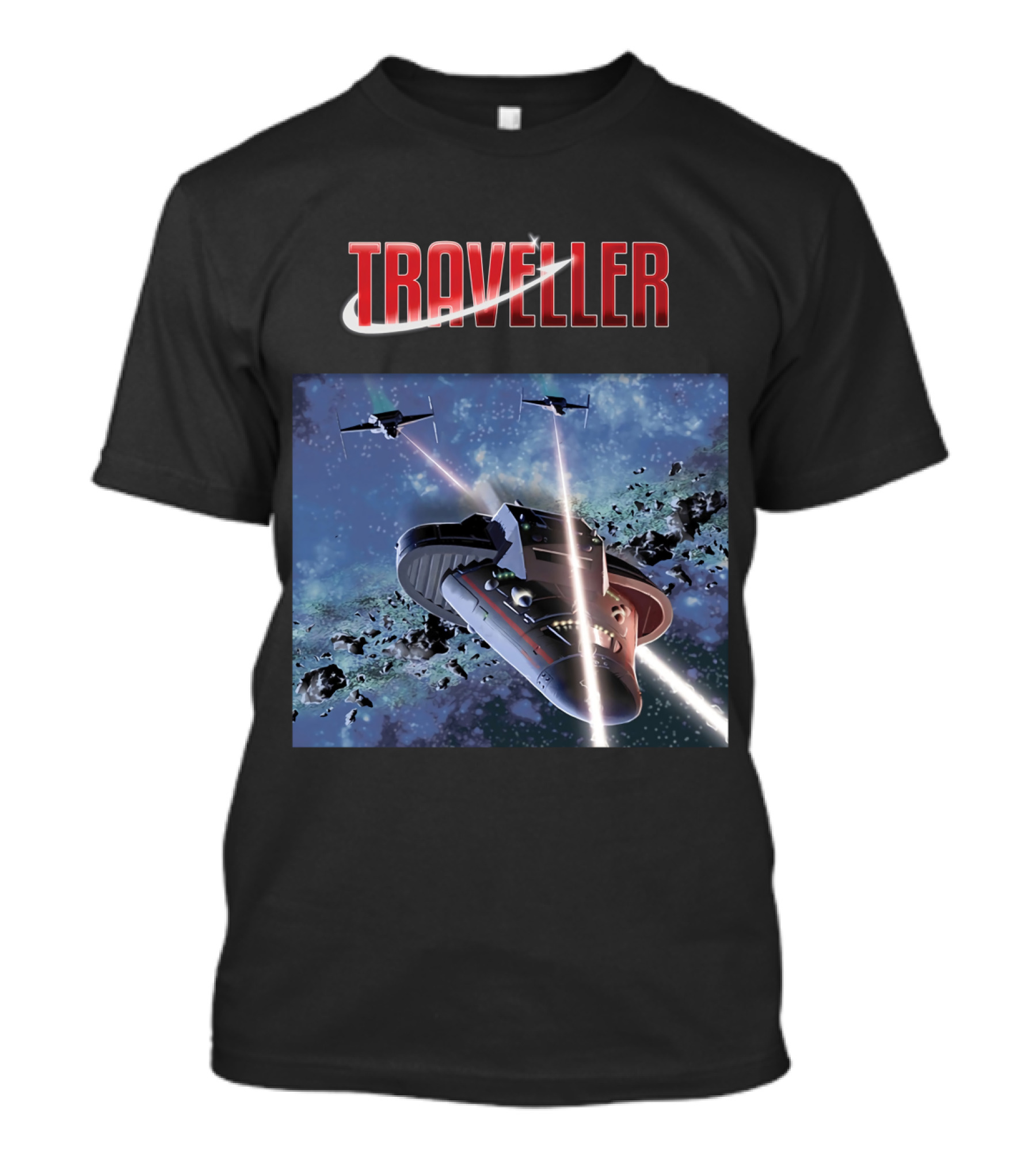 Traveller Space Adventure Cosmic Battle Scene T-Shirt